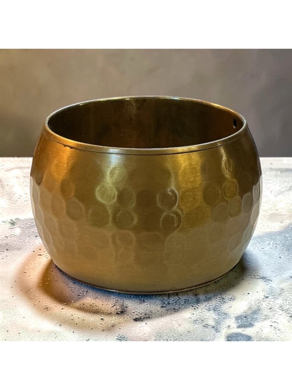 Vintage Hammered Brass  Boho Bangle Bracelet  Elegant Handcrafted Design